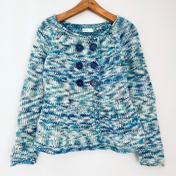 Anthropologie Sweaters - Anthropologie Sleeping On Snow Anthro Blue Marled Wool Sweater Medium